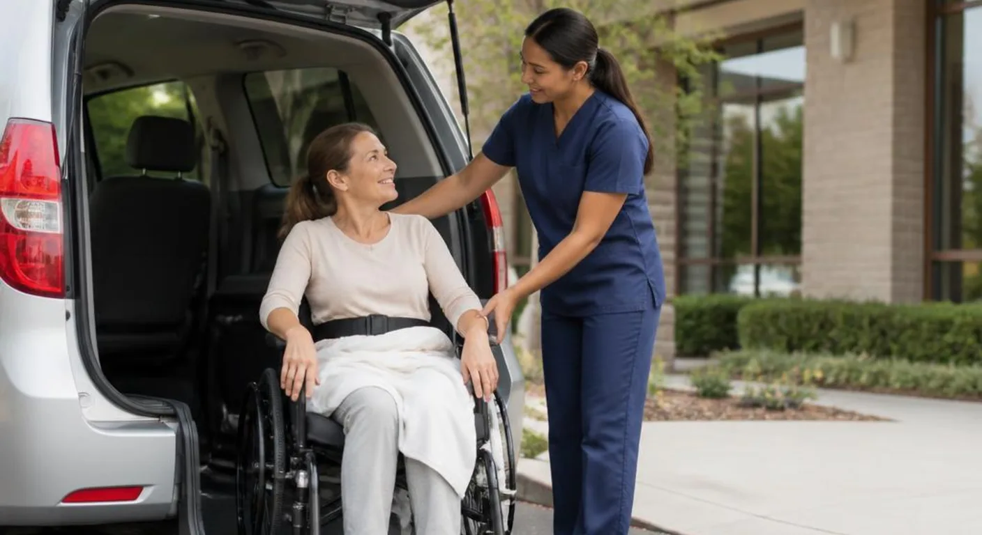 Scheduled stretcher transportation prepared for a post-procedure ride