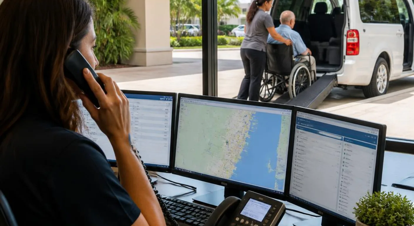 Swift Care vehicle ready for scheduled non-emergency medical transportation